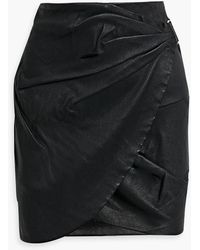 IRO - Soroya Wrap-effect Pleated Leather Mini Skirt - Lyst
