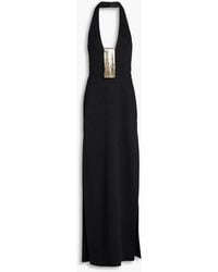 Galvan London - Open-back Embellished Knitted Maxi Dress - Lyst