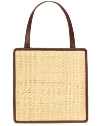 Kayu Kessie Leather-trimmed Straw Tote - Natural
