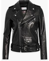 RED Valentino - Embroidered Leather Biker Jacket - Lyst