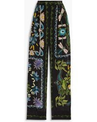 FARM Rio - Printed Satin Straight-Leg Pants - Lyst