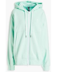 adidas By Stella McCartney - Oversized Logo-print Organic French Cotton-terry Zip-up Hoodie - Lyst