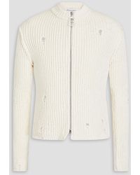 JW Anderson - Slim-fit Ribbed Cotton-blend Zip-up Sweater - Lyst