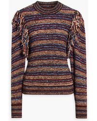 Ulla Johnson - Arquette Fringed Striped Cotton-blend Sweater - Lyst