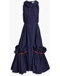 ROKSANDA - Telopea Ruffled Pleated Cotton-poplin Midi Dress - Lyst