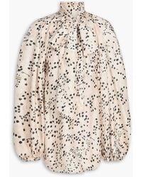 Zimmermann - Pussy-Bow Printed Silk-Twill Blouse - Lyst