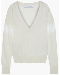 IRO - Sorgues Lace-trimmed Cotton And Silk-blend Sweater - Lyst