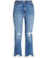 Jonathan Simkhai - Hoch sitzende jeans mit geradem bein in distressed-optik - Lyst