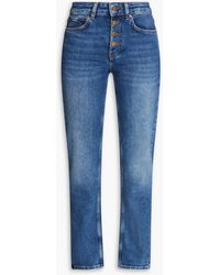 Maje - Cropped High-rise Bootcut Jeans - Lyst