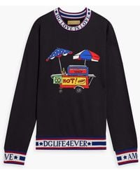 Dolce & Gabbana - Printed French Cotton-terry Sweatshirt - Lyst
