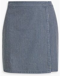 ATM - Striped Cotton-jacquard Mini Skirt - Lyst