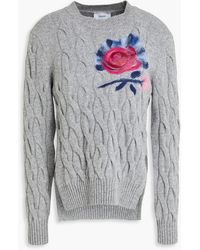 Erdem - Embroidered Cable-knit Wool-blend Sweater - Lyst