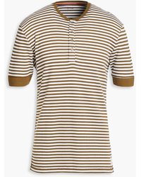 Paul Smith - Striped Cotton And Modal-blend Henley T-shirt - Lyst