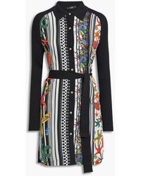 Versace Silk Twill Dress With Chain Print | Lyst
