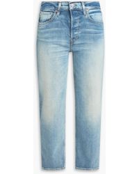 RE/DONE - Cropped Mid-Rise Straight-Leg Jeans - Lyst