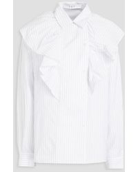 IRO - Cardon Ruffled Striped Cotton-poplin Shirt - Lyst