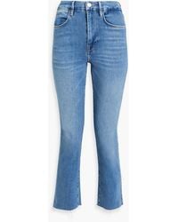 FRAME - Le Super High Cropped High-rise Straight-leg Jeans - Lyst