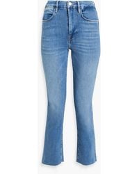 FRAME - Le Super High Cropped High-rise Straight-leg Jeans - Lyst