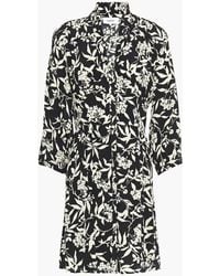 Ba&sh - Gathered Floral-print Crepe Mini Dress - Lyst