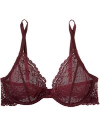 Eberjey Colette Plunge Point D'esprit Stretch-tulle And Lace Soft-cup Underwired Bra - Multicolour