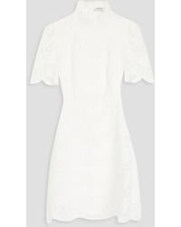 Sandro - Guipure Lace And Cotton-poplin Mini Dress - Lyst
