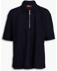 Missoni - Poloshirt aus häkelstrick aus einer baumwollmischung mit halblangem reißverschluss - Lyst