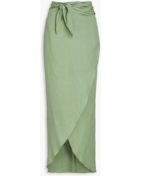 Bondi Born - Linen-blend Maxi Wrap Skirt - Lyst