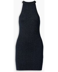 Christopher Kane - Metallic Ribbed-knit Mini Dress - Lyst