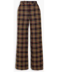 Victoria Beckham - Checked Cotton Flared Pants - Lyst