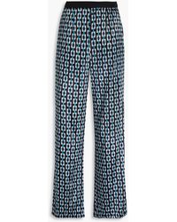 Diane von Furstenberg - Vegas Printed Velvet Straight-leg Pants - Lyst
