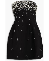 Jonathan Simkhai - Arta Strapless Embellished Crepe Mini Dress - Lyst