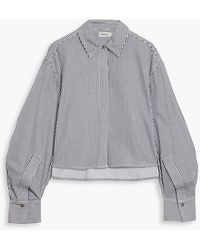 Jonathan Simkhai - Renata Cropped Striped Cotton-poplin Shirt - Lyst