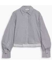 Jonathan Simkhai - Renata Cropped Striped Cotton-poplin Shirt - Lyst
