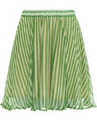 American Vintage Cosawood Striped Crepon Mini Skirt - Green