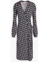 Diane von Furstenberg - Bogna bedrucktes kleid aus jersey mit drapierung - Lyst