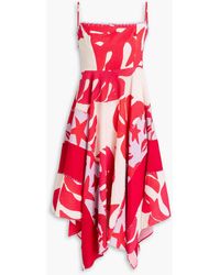 FARM Rio - Crochet-trimmed Printed Linen-blend Midi Dress - Lyst