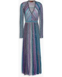 Missoni - Sequin-Embellished Striped Ribbed-Knit Maxi Dress - Lyst