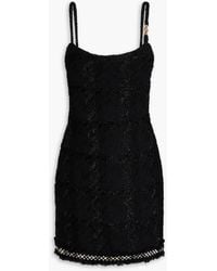Versace - Studded Tinsel-tweed Mini Dress - Lyst