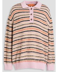 Stine Goya - Striped Intarsia-Knit Polo Sweater - Lyst