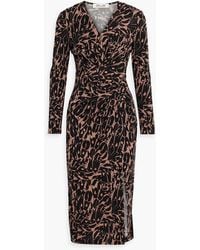 Diane von Furstenberg - Grendel Draped Printed Jersey Midi Dress - Lyst