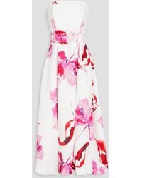 Nicholas - Belted Floral-print Linen-blend Midi Dress - Lyst