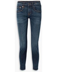 R13 - Faded Mid-rise Skinny Jeans - Lyst