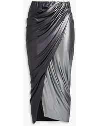 Rick Owens - Wrap-effect Stretch-jersey Midi Pencil Skirt - Lyst