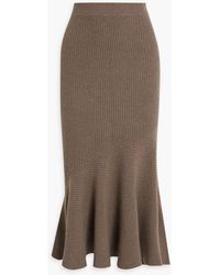 Altuzarra - Fluted Ribbed Merino Wool And Cashmere-blend Midi Skirt - Lyst
