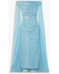 Talbot Runhof - Cape-effect Sequin-embellished Metallic Voile Gown - Lyst
