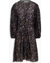 Isabel Marant - Marili Floral-print Cotton-mousseline Mini Shirt Dress - Lyst