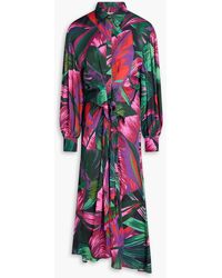 FARM Rio - Bedrucktes hemdkleid in midilänge aus twill mit zierperlen - Lyst