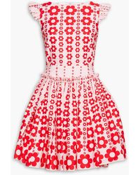 Vivetta - Flared Floral-print Cotton Mini Dress - Lyst
