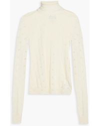 Maison Margiela - Burnout Cotton-blend Turtleneck Sweater - Lyst