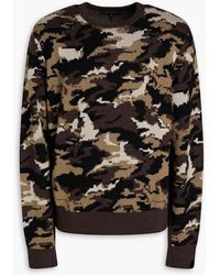 Rag & Bone - Camouflage-print Intarsia Merino Wool Sweater - Lyst